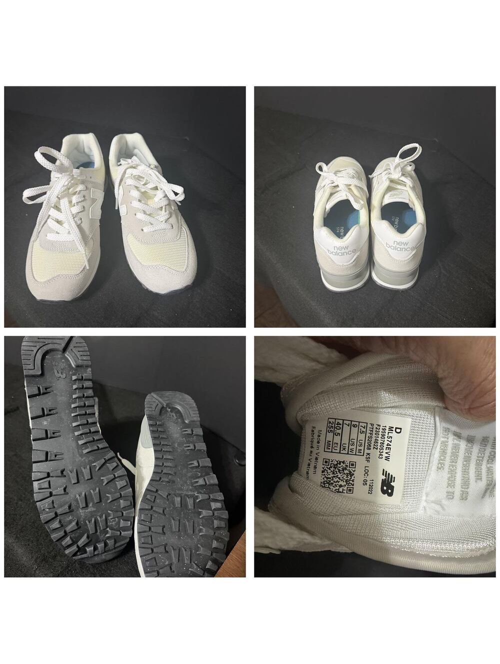 New Balance 574 Core Nimbus Cloud White Women's 9 Wide NWOB